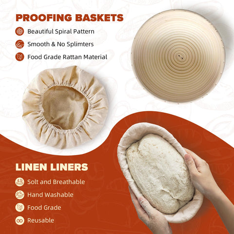 VIMERPA 10-inch oval banneton for consistent proofing and texture