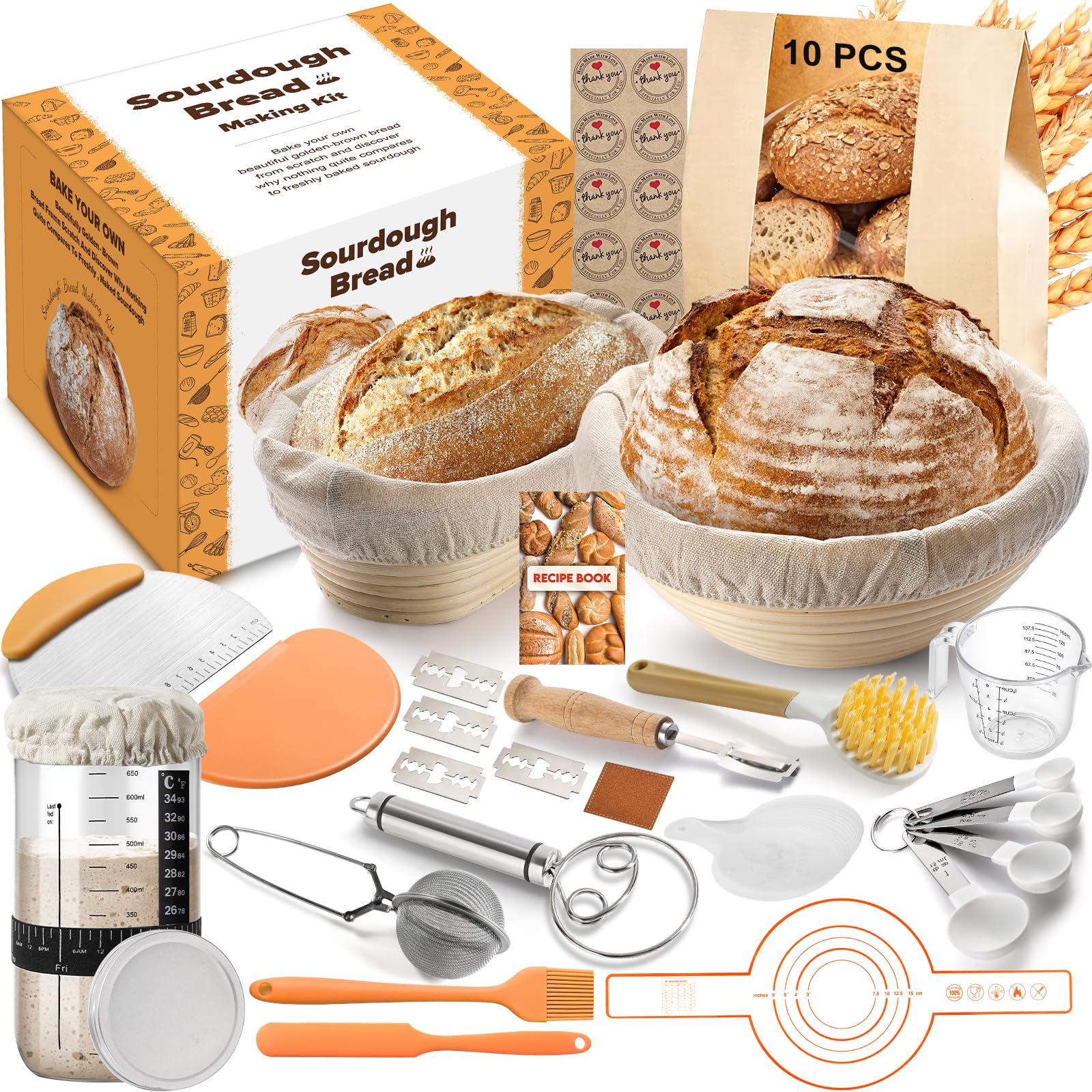 VIMERPA sourdough starter jar with date band for precise fermentation