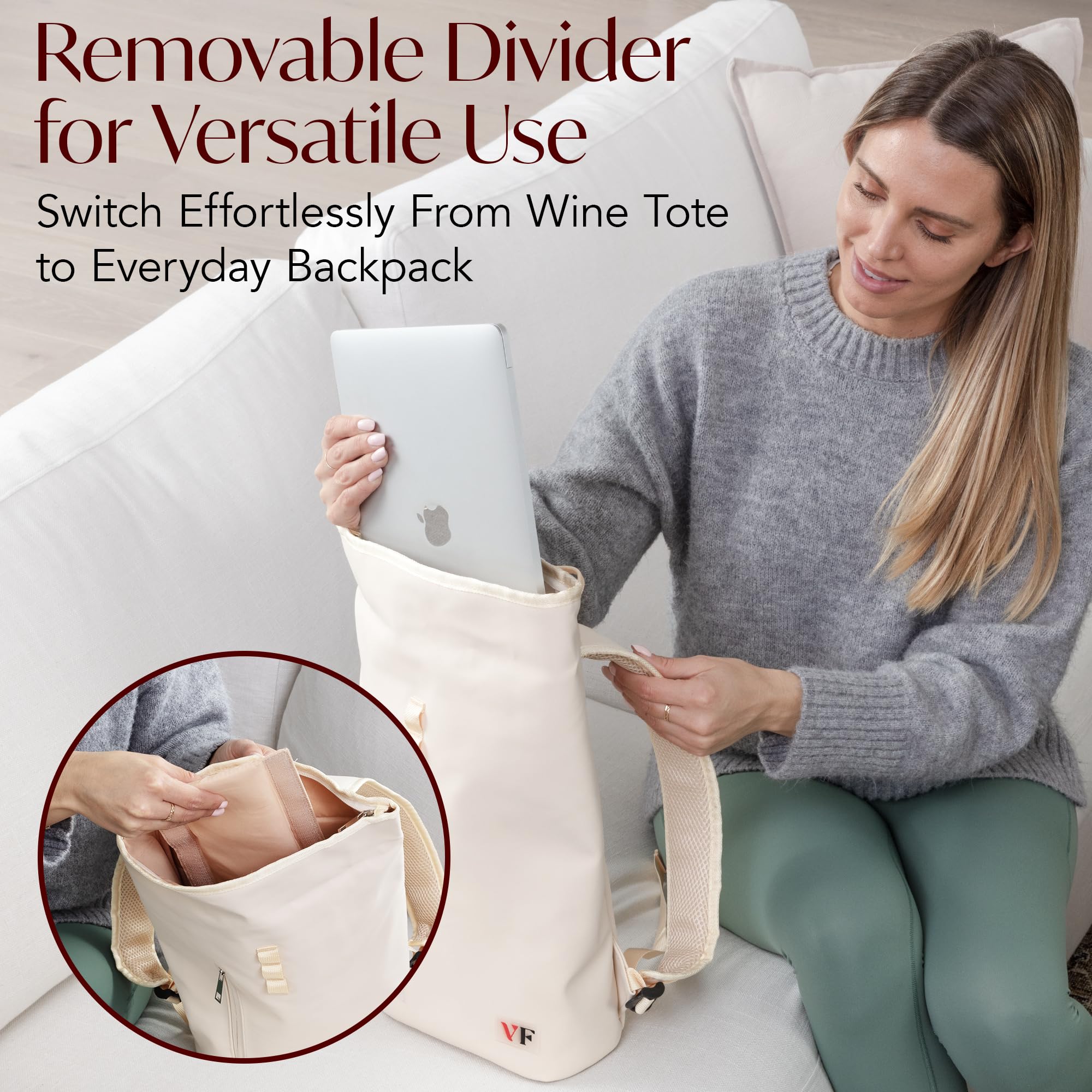 VIN FRESCO padded shoulder straps ensure comfortable carrying