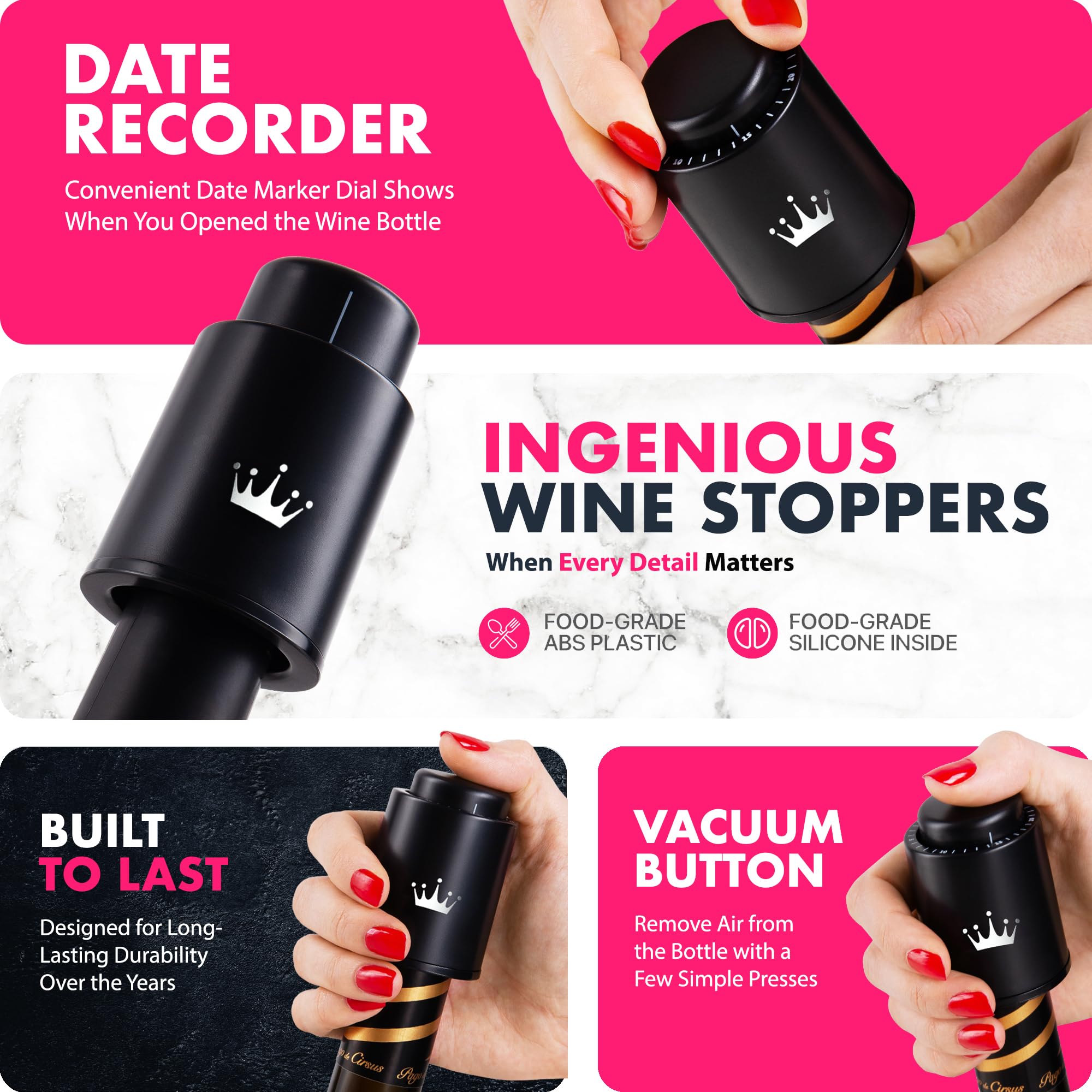 VINABON 100% leak-proof seal keeps wine secure in any position
