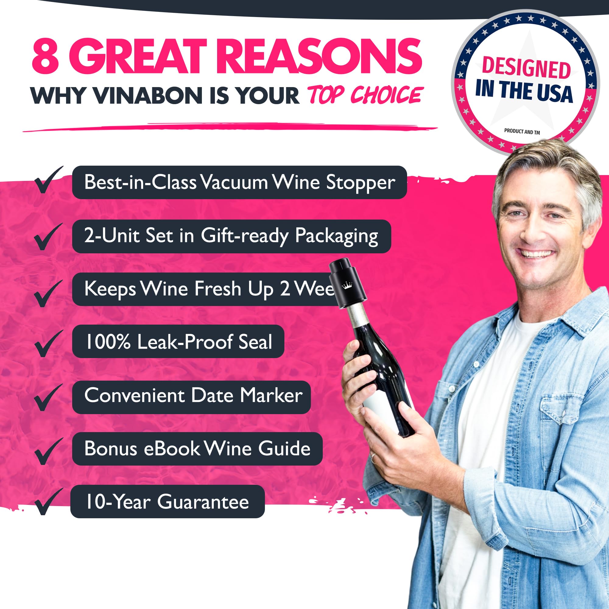 VINABON one-pump-button operation allows quick air removal