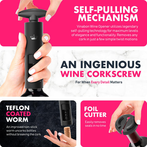 VINABON smart-design wine opener blends elegance with easy operation