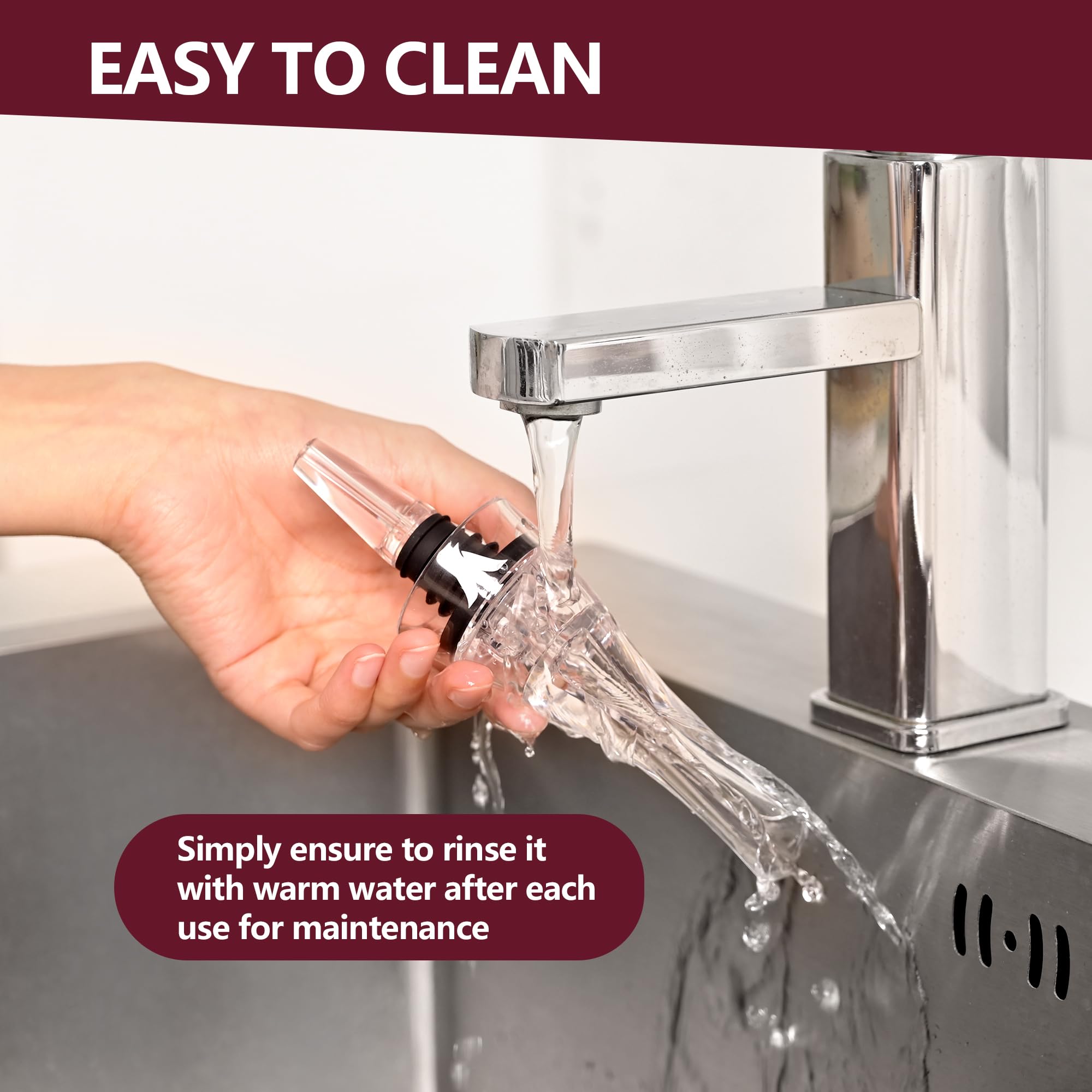Vinallo travel-friendly spout fits most standard bottles for on-the-go use.