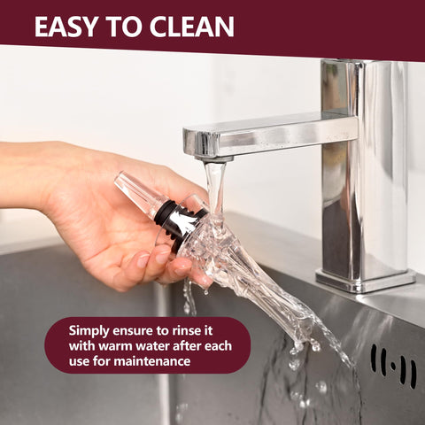 Vinallo travel-friendly spout fits most standard bottles for on-the-go use.