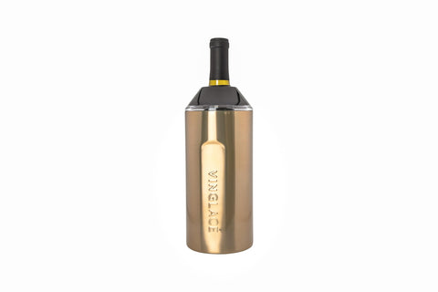 Vinglacé bottle chiller copper side view keeps 750 ml bottles cold on the go