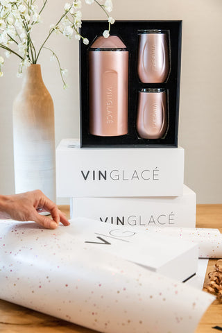 Vinglacé gift box presentation enhances gifting for wine lovers.
