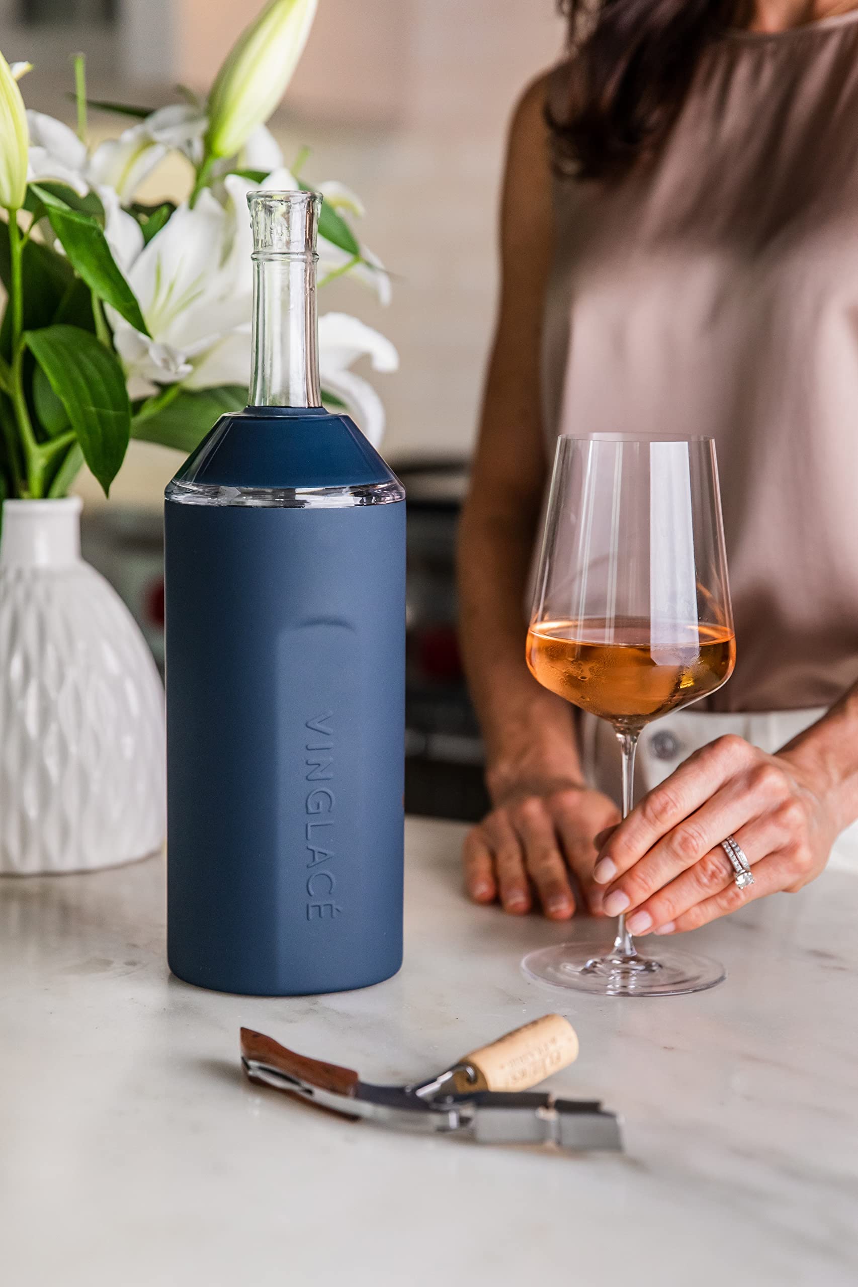 Vinglacé portable wine bottle insulator ideal for on-the-go occasions.