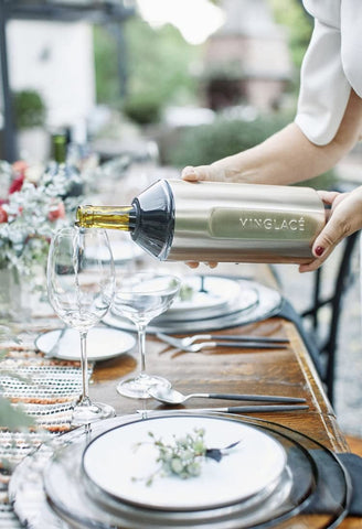 Vinglacé portable wine cooler handle highlights travel-friendly design