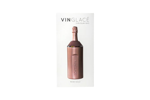 Vinglacé rose gold finish adds elegant style to wine setup.