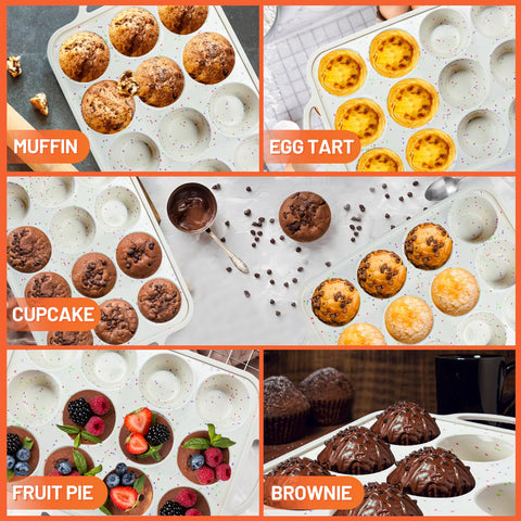 Vinino stackable silicone muffin pan saves kitchen space and stays organized.