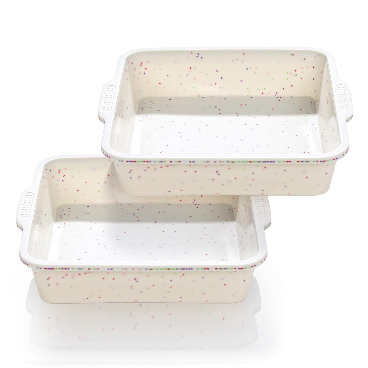 Vinino 8-inch silicone square pan with reinforced frame for secure transfer