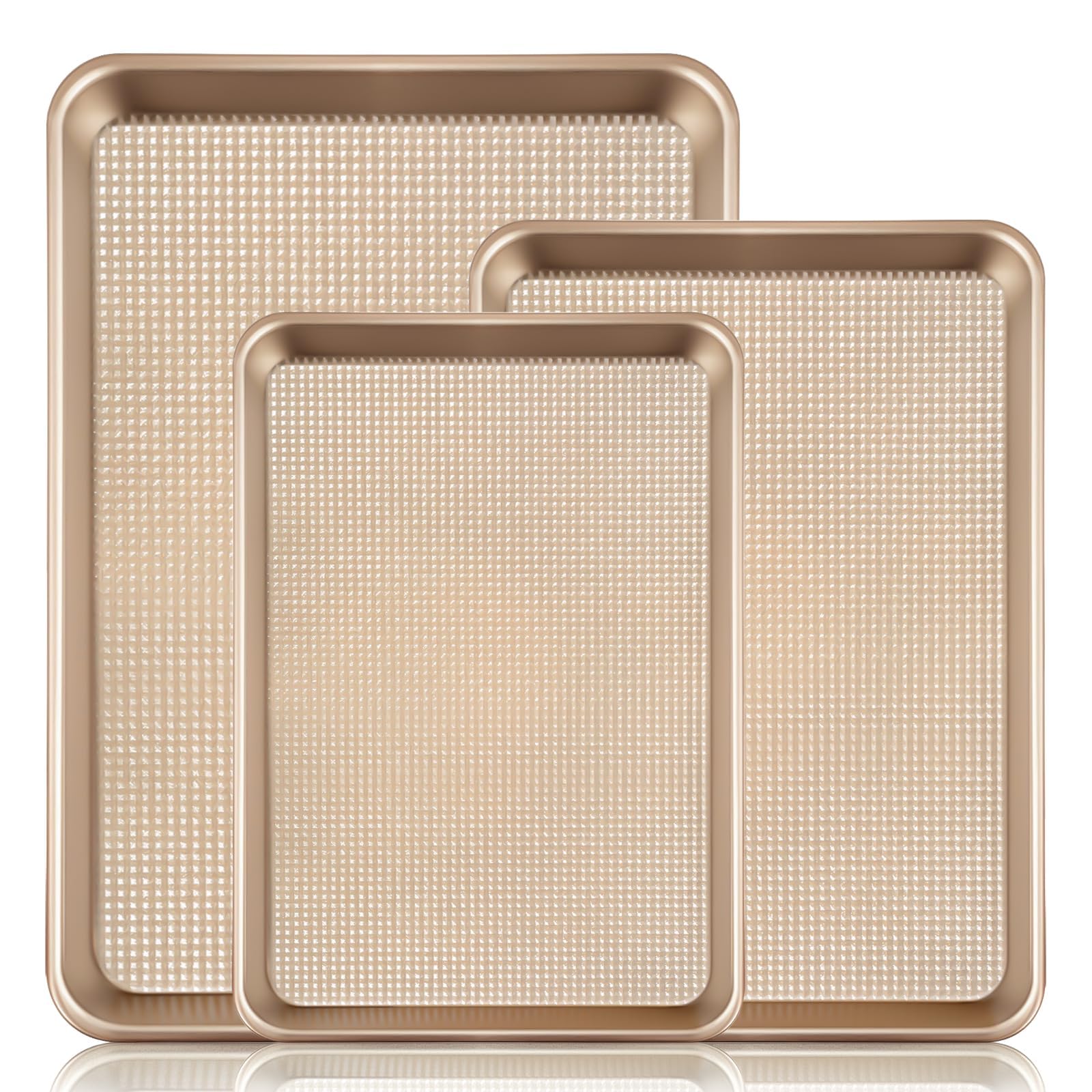 Vinino baking sheet with square texture surface for even browning.