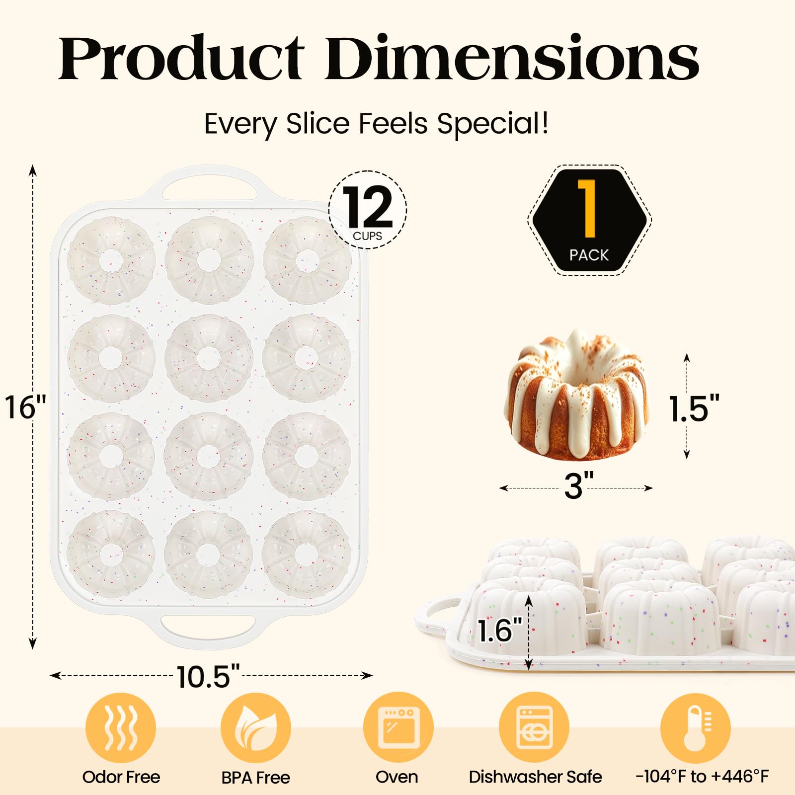 Vinino BPA-free food-grade silicone is safe for oven and freezer.