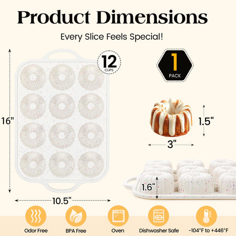 Vinino BPA-free food-grade silicone is safe for oven and freezer.
