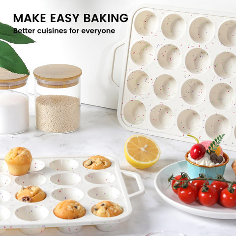 Vinino silicone muffin pan, flexible and easy-release for muffins.