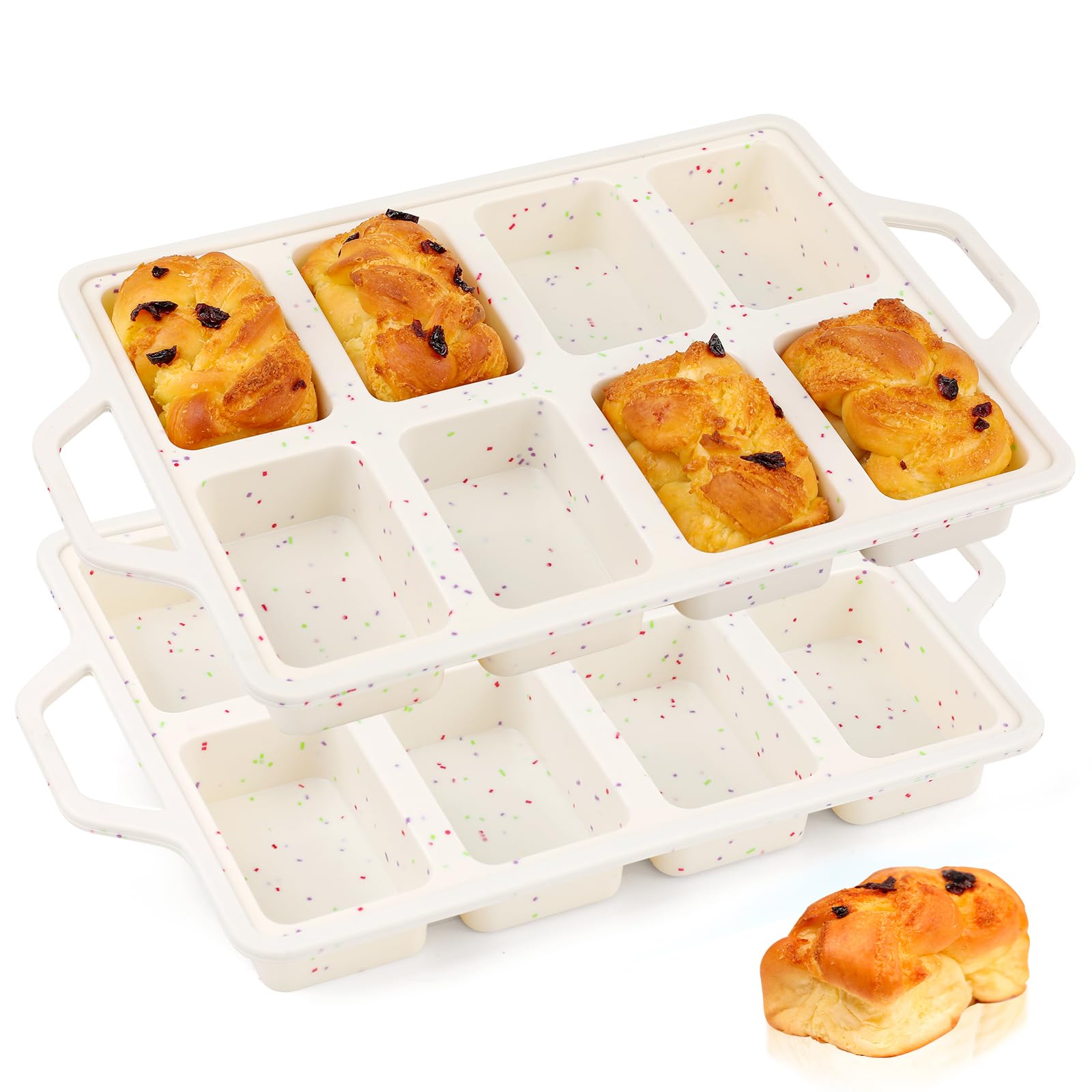 Vinino mini loaf pan 8-cavity metal frame for sturdy, even baking