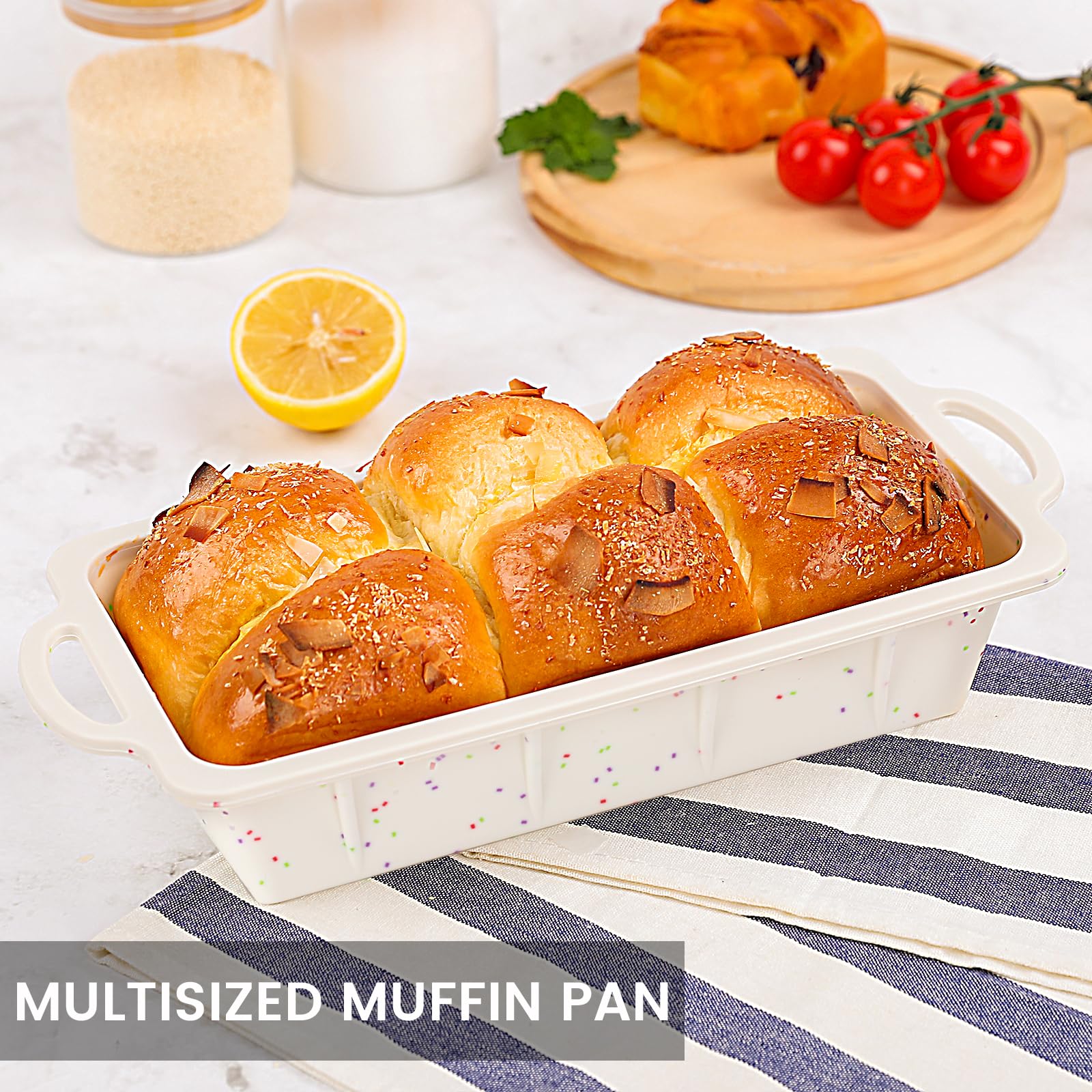 Vinino silicone loaf pan with compact design for easy top-rack storage.