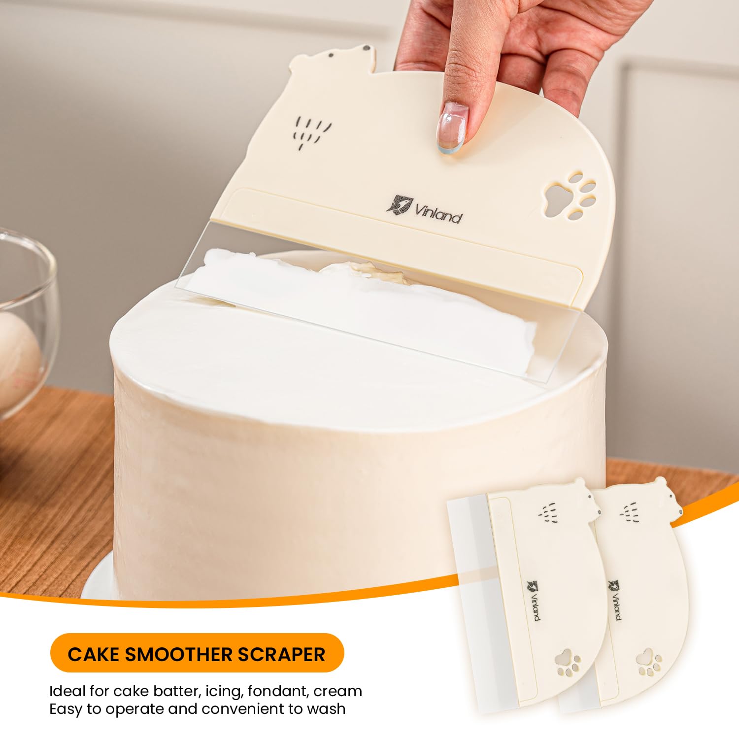 Vinland bowl scraper collection supports versatile prep for batter and fondant.