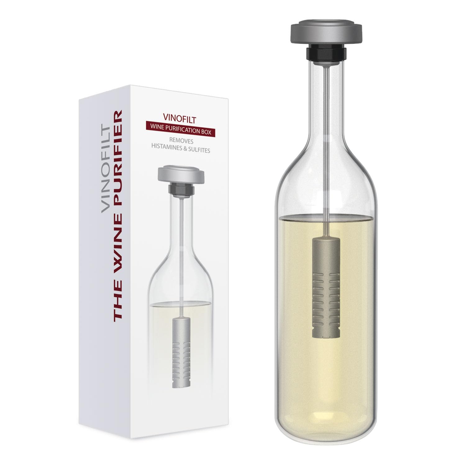 VinoFilt Wine Wand Sulfite Purifier removes sulfites without altering flavor for tastier pours