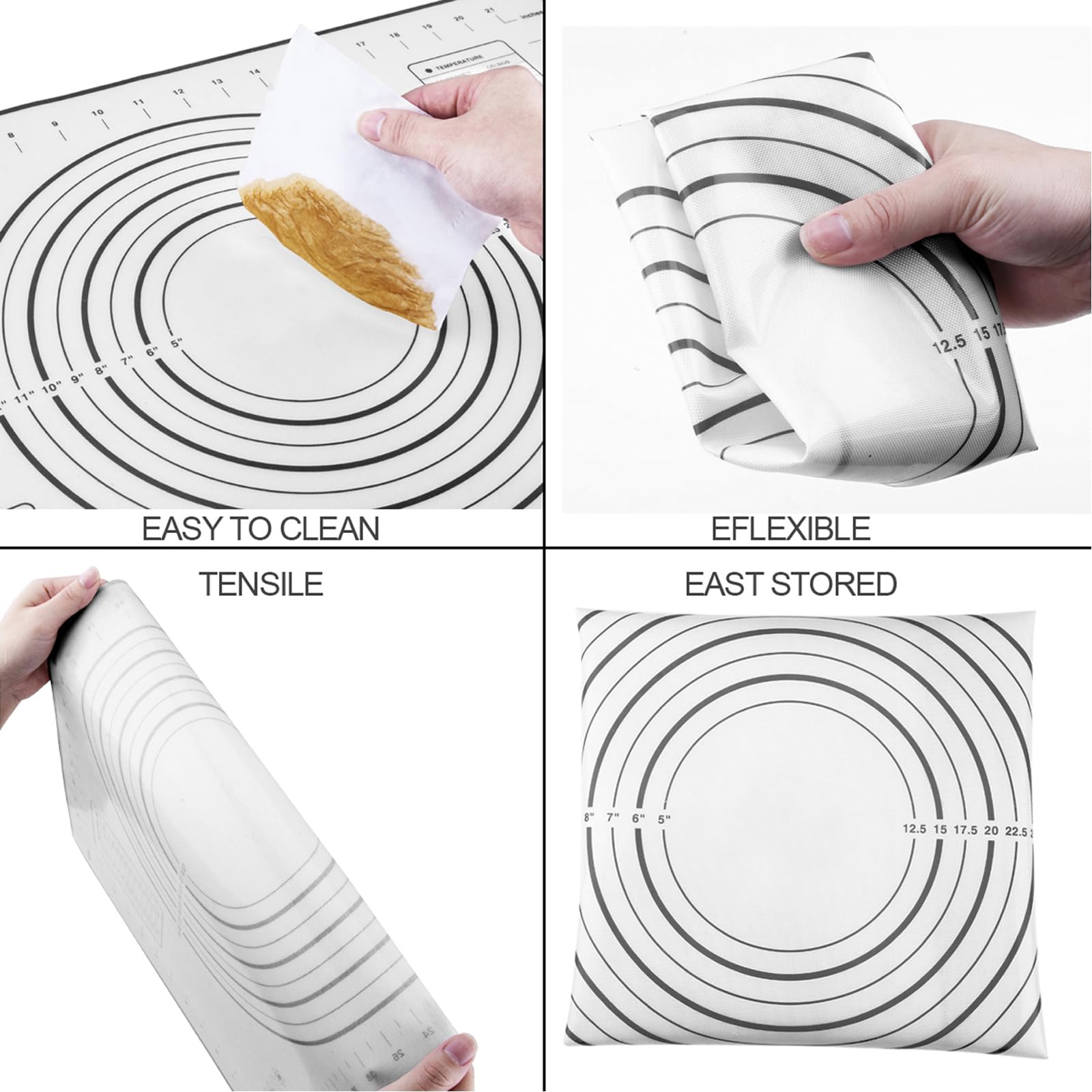 Vinoil pastry mat set provides a large, non-stick workspace.
