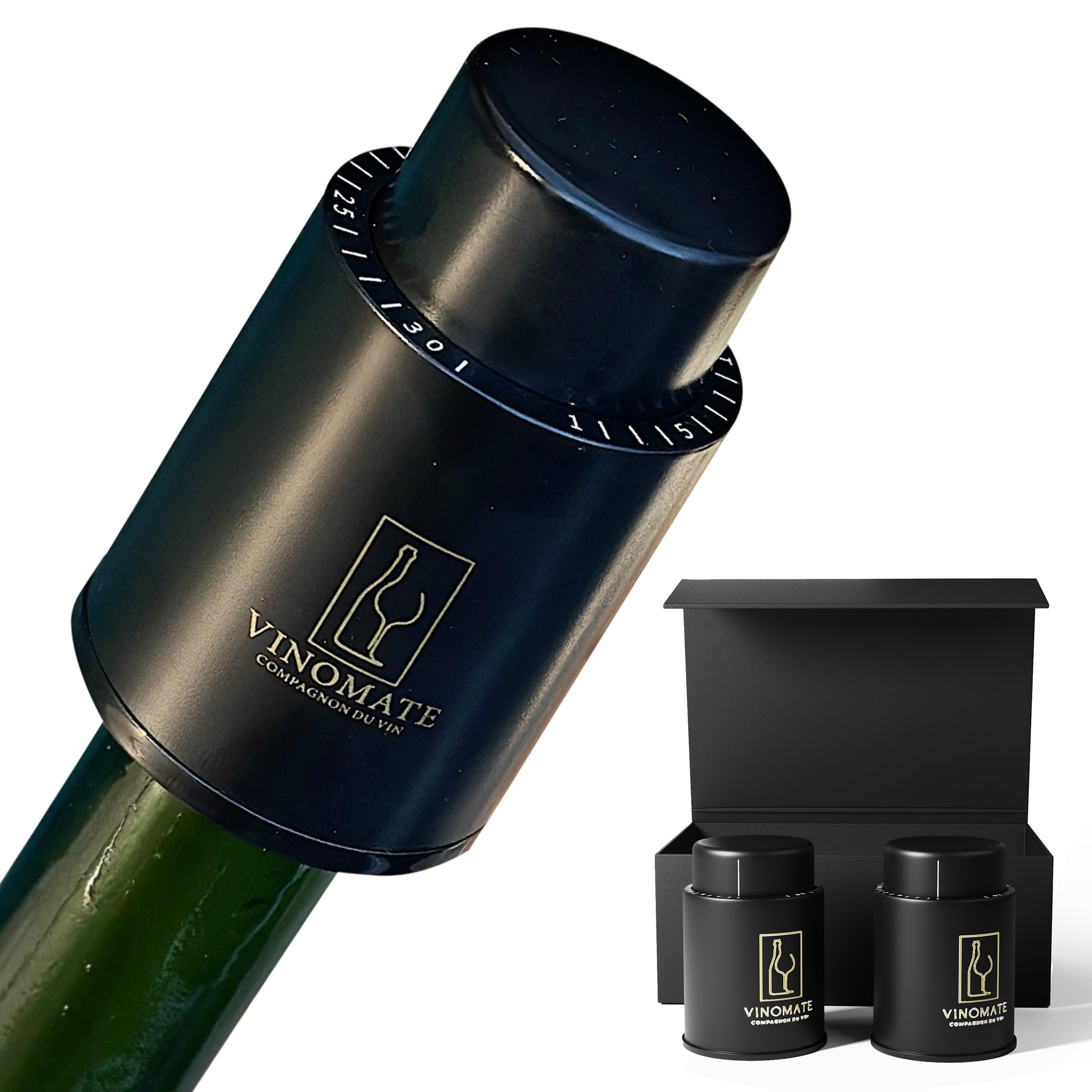 VinoMate wine bottle stopper pump-seal in action preserves freshness