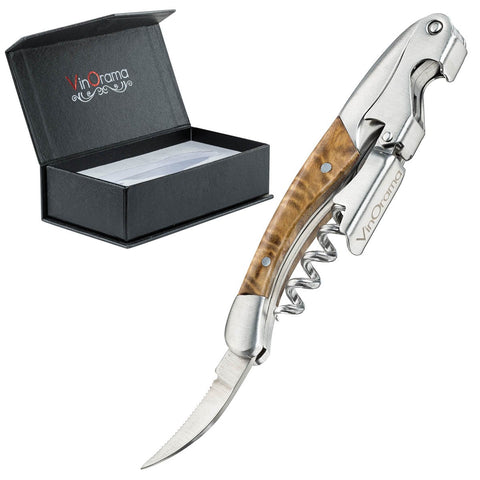 VinOrama waiters corkscrew with rosewood handle for effortless cork removal