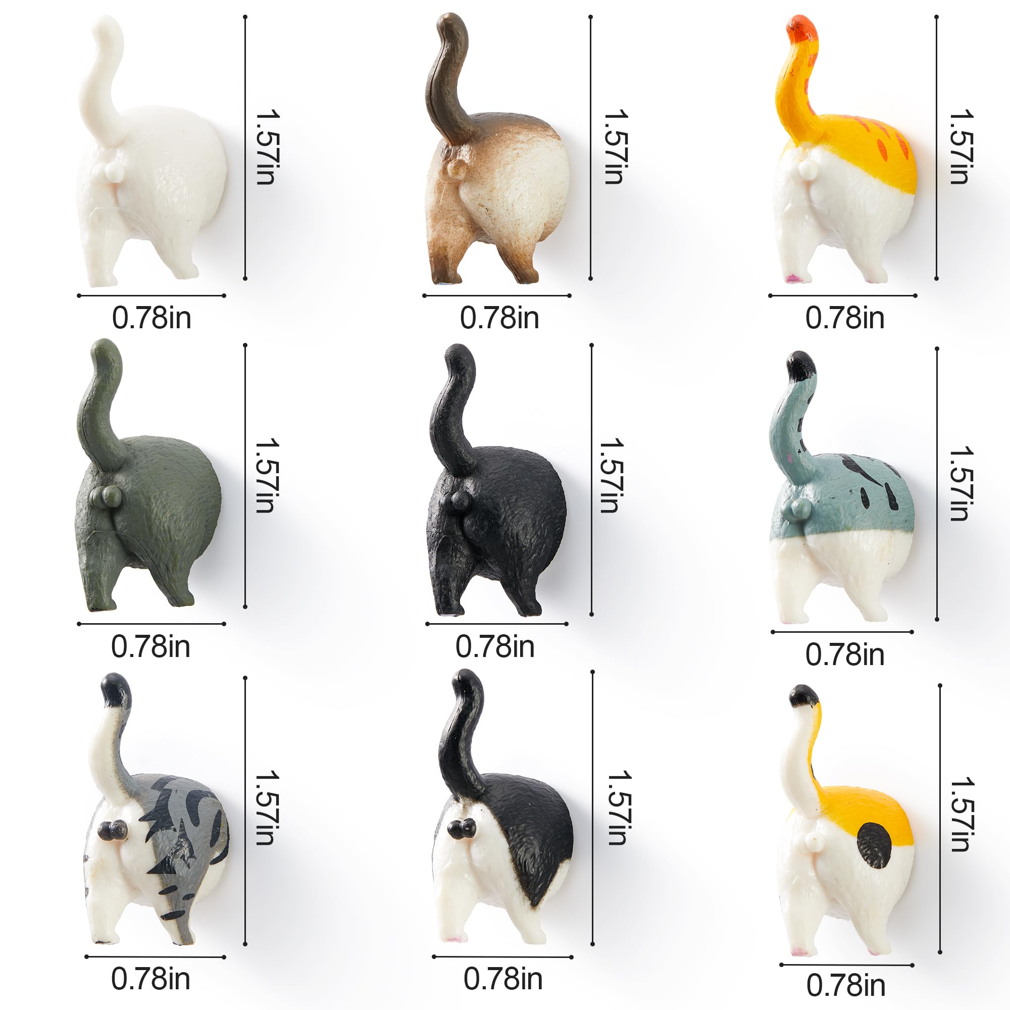 Vinsiora colorful cat-tail magnets brighten the fridge for notes and photos.