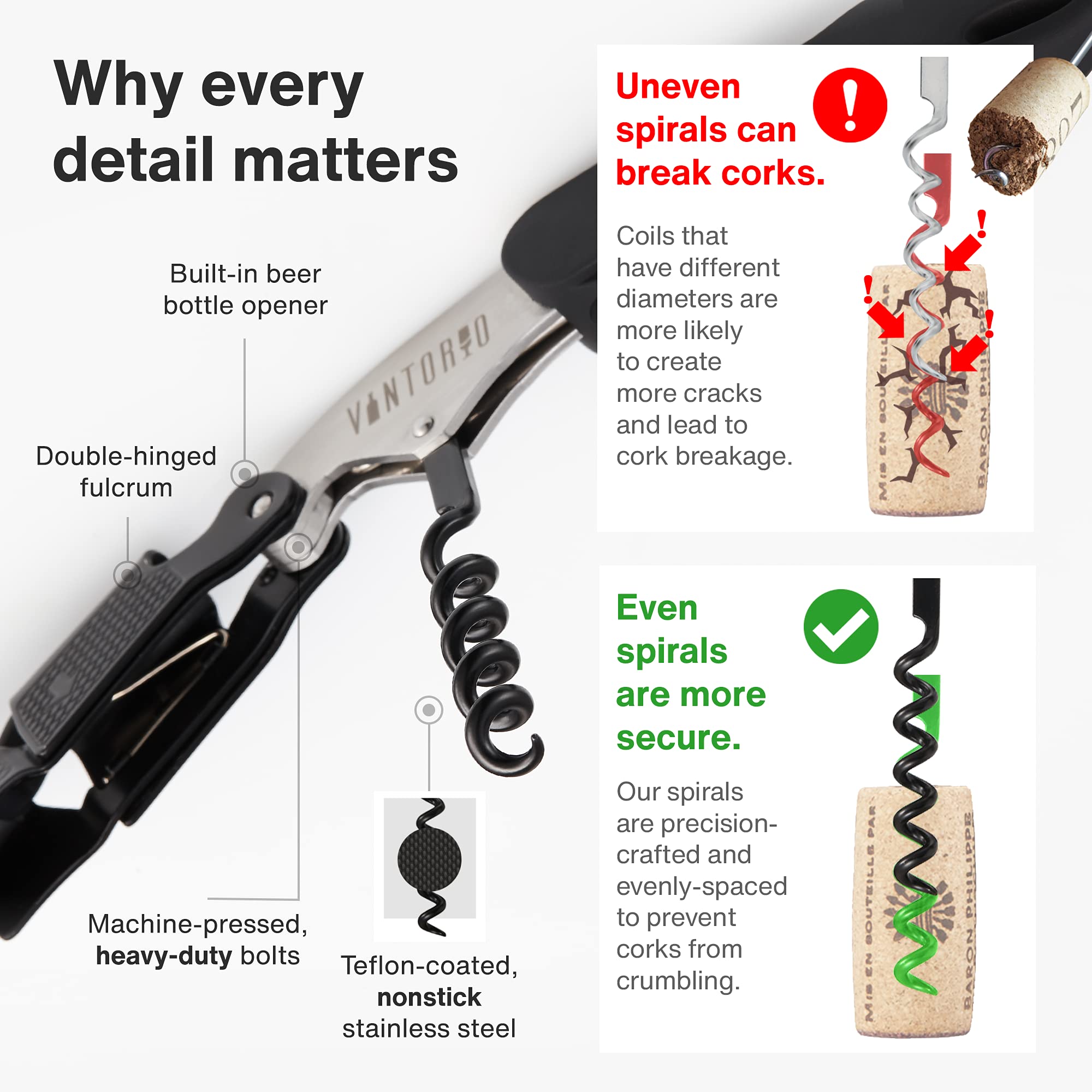 Vintorio Waiter’s Corkscrew in action shows stable leverage.