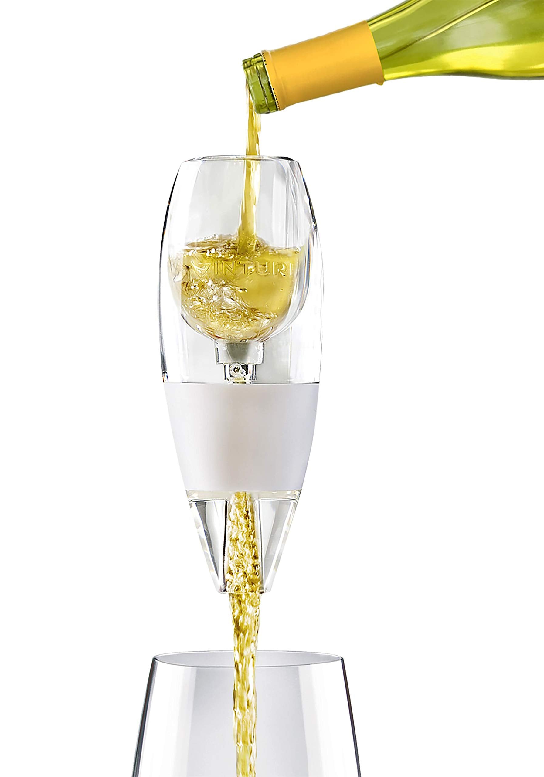 Vinturi Classic aerator front view boosts aroma and flavor with white wine