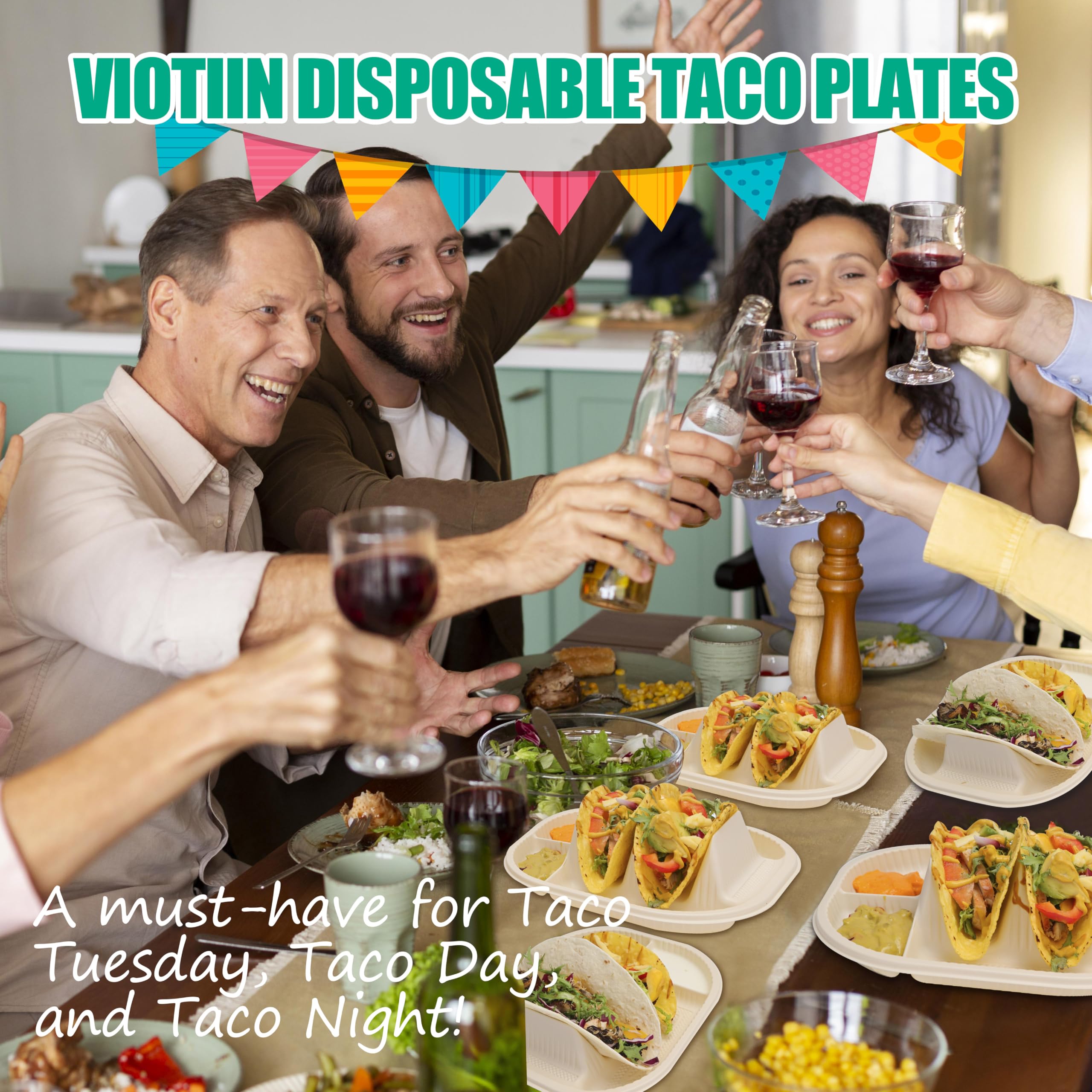 Viotiin taco plates show 2-slot and 3-slot configurations