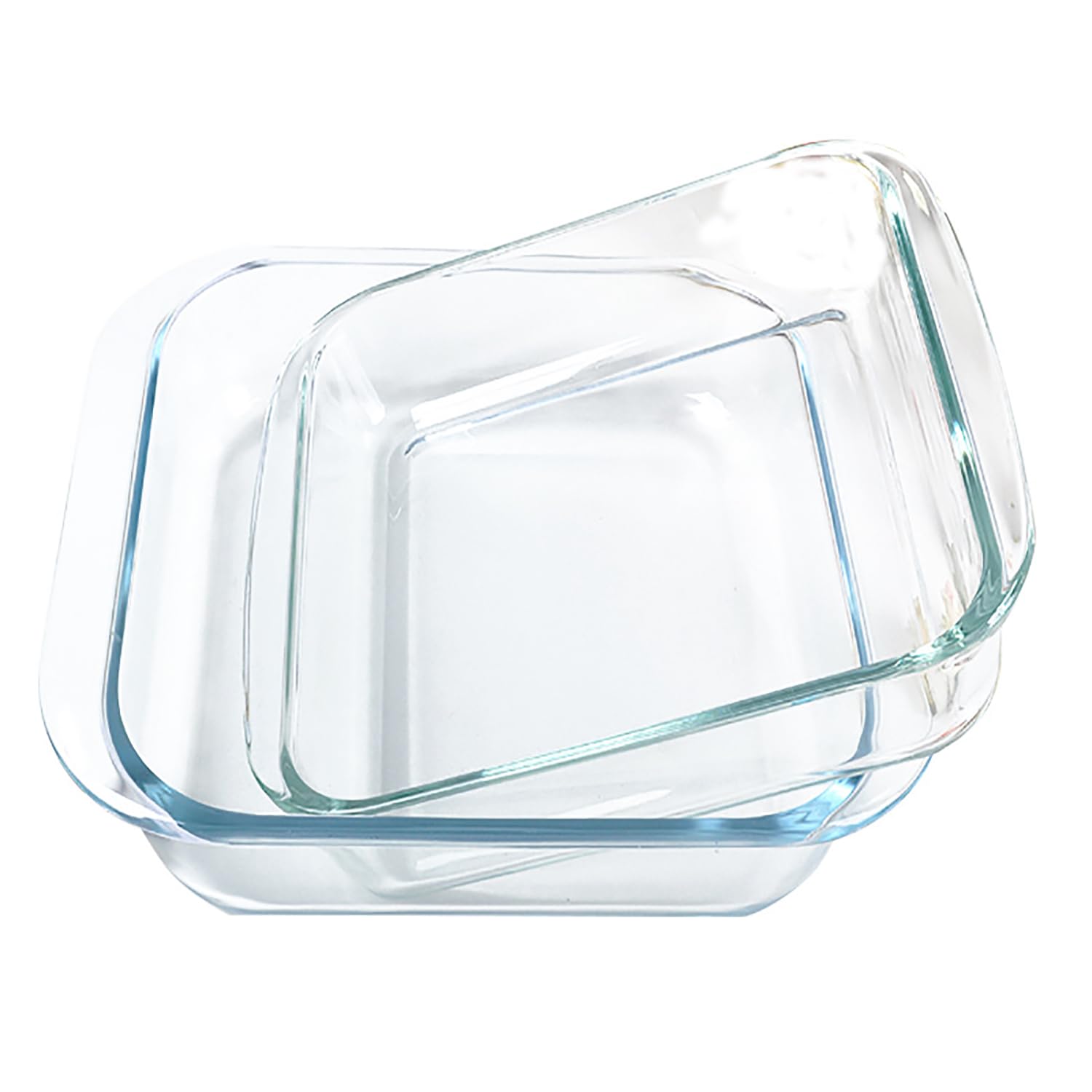 VIPHIEC 1.6-Qt square tempered glass baking dishes set two on display