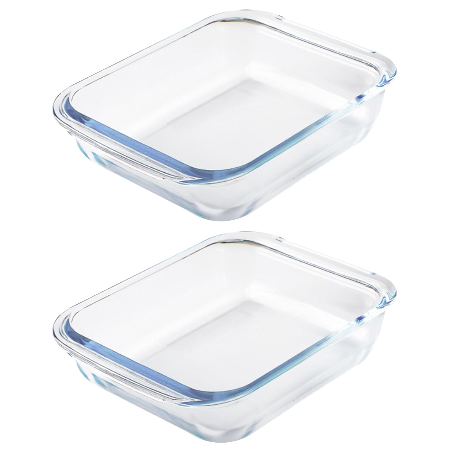 VIPHIEC square tempered glass dish stacked for compact storage