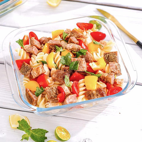 VIPHIEC 1.6-Qt square tempered glass dishes highlight nonporous surface benefits