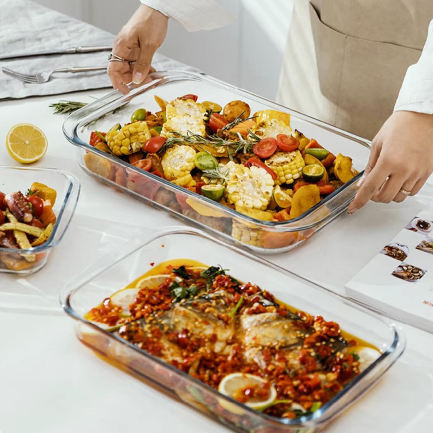 VIPHIEC fridge and freezer-safe bakeware for meal prep.