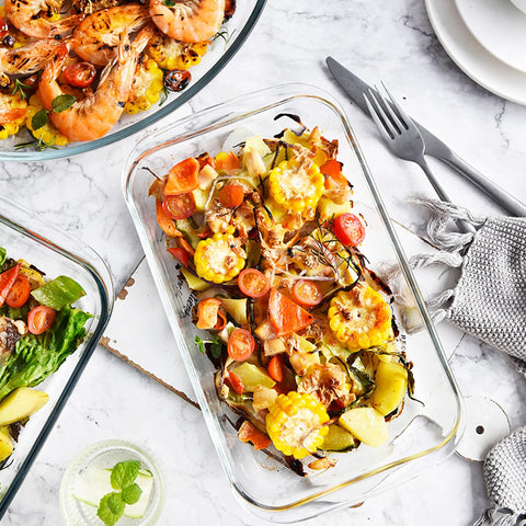 VIPHIEC steam-safe bakeware shown in a steamer for healthy meals.