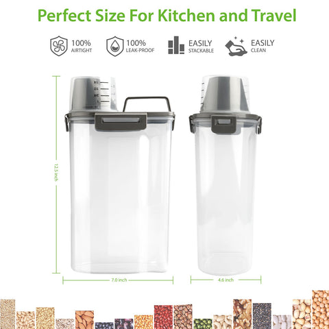 Viretec four-buckle airtight seal keeps foods dry and fresh.