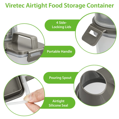 Viretec measuring cup included for quick portion control while cooking.