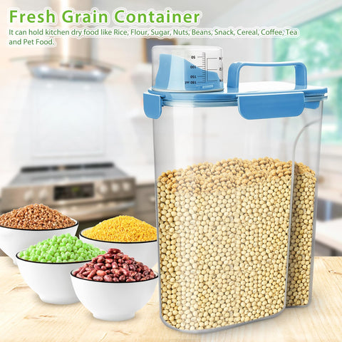 Viretec multi-purpose storage for dry foods like rice, pasta, and beans.