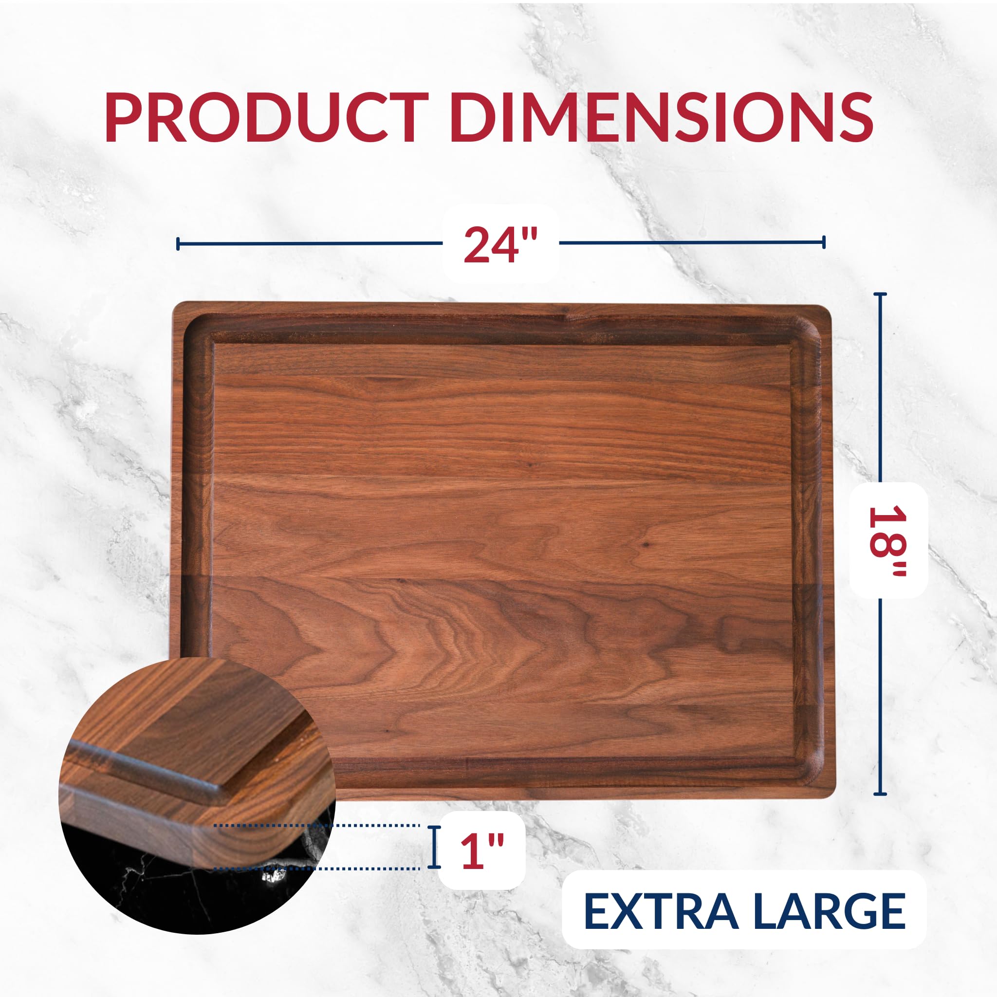 Knife-friendly surface preserves blade edge on Virginia Boys Kitchens cutting board