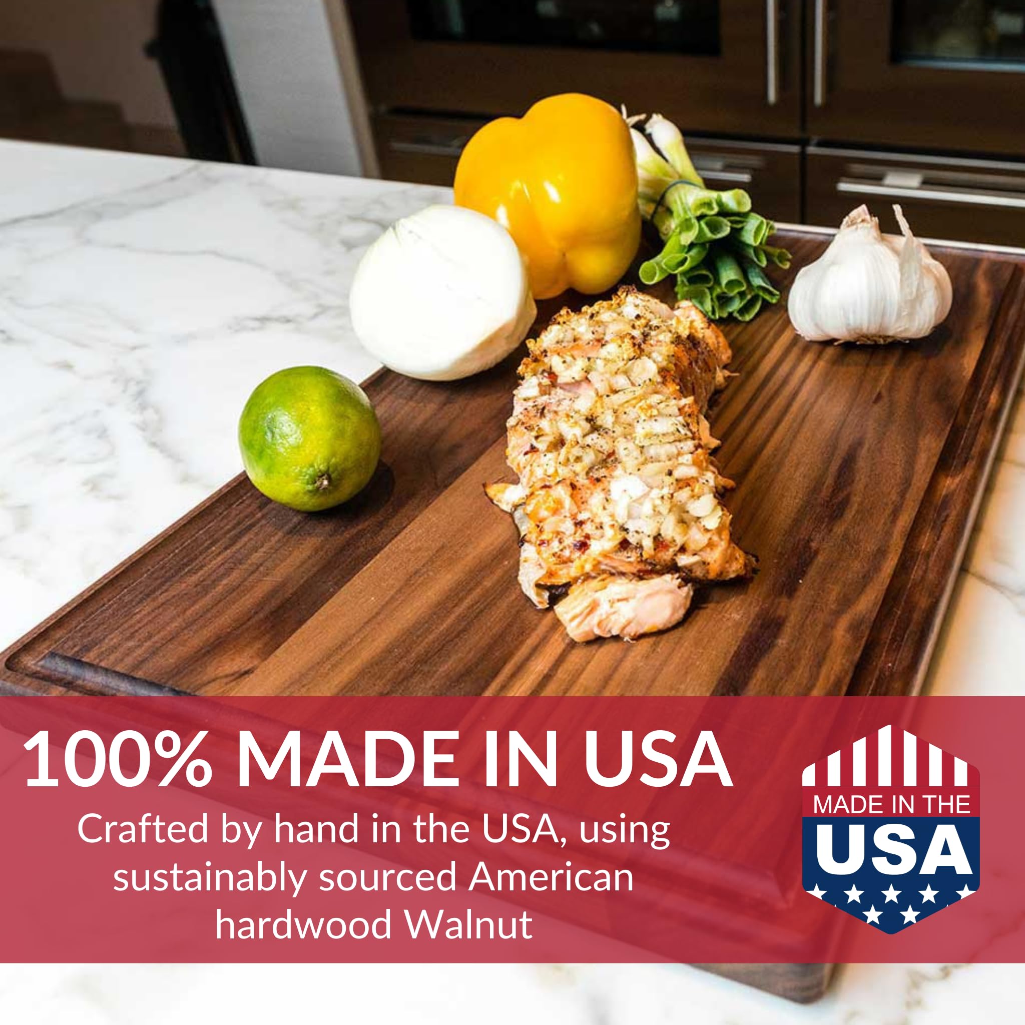 Pre-seasoned with coconut oil for immediate safe use on Virginia Boys Kitchens board
