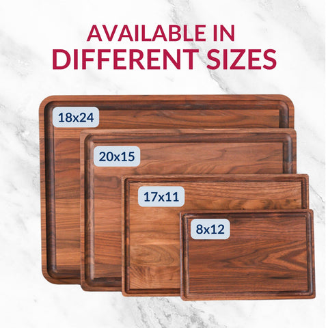 Virginia Boys Kitchens cutting board on countertop ready for use.