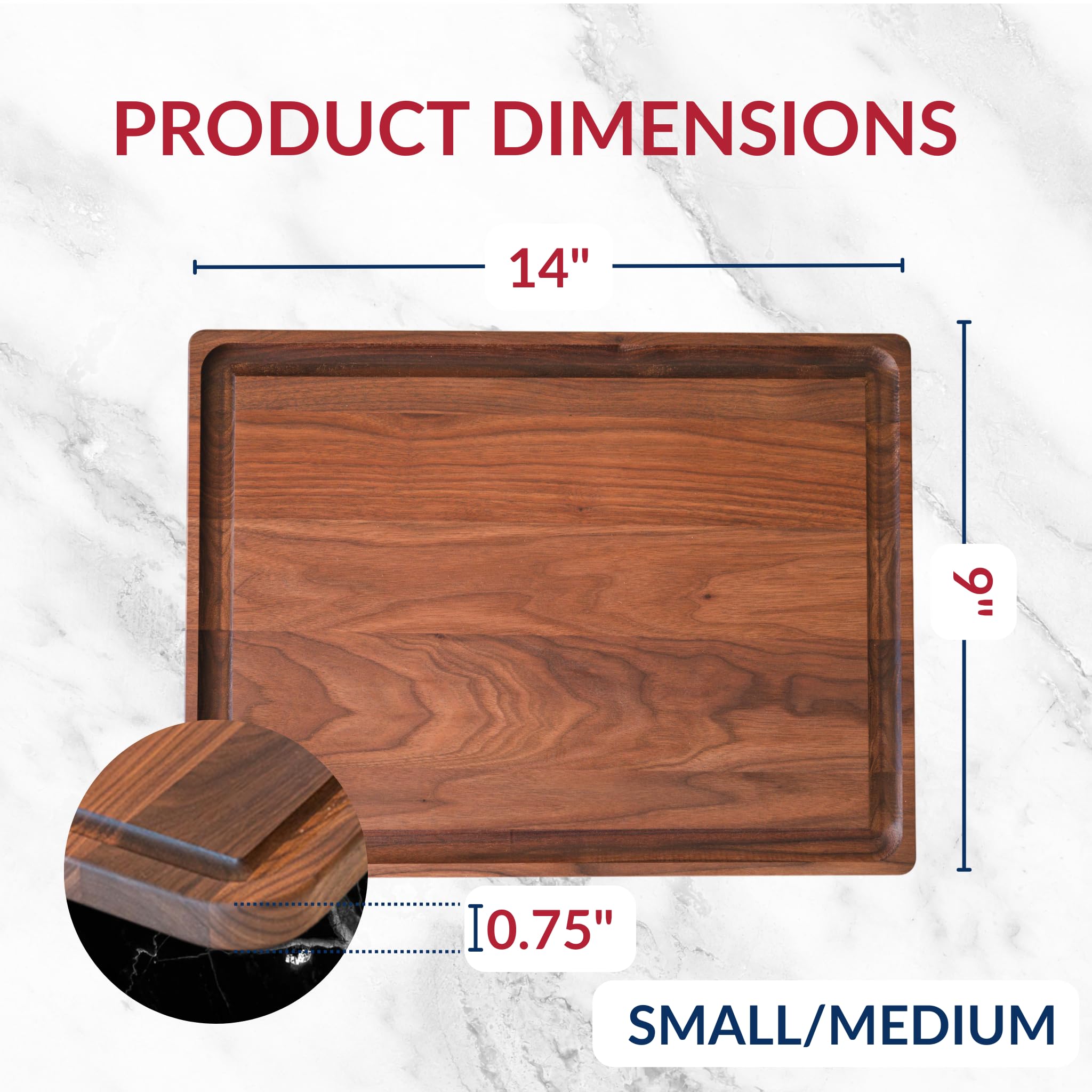 Virginia Boys Kitchens close-up shows rich walnut grain and finish.