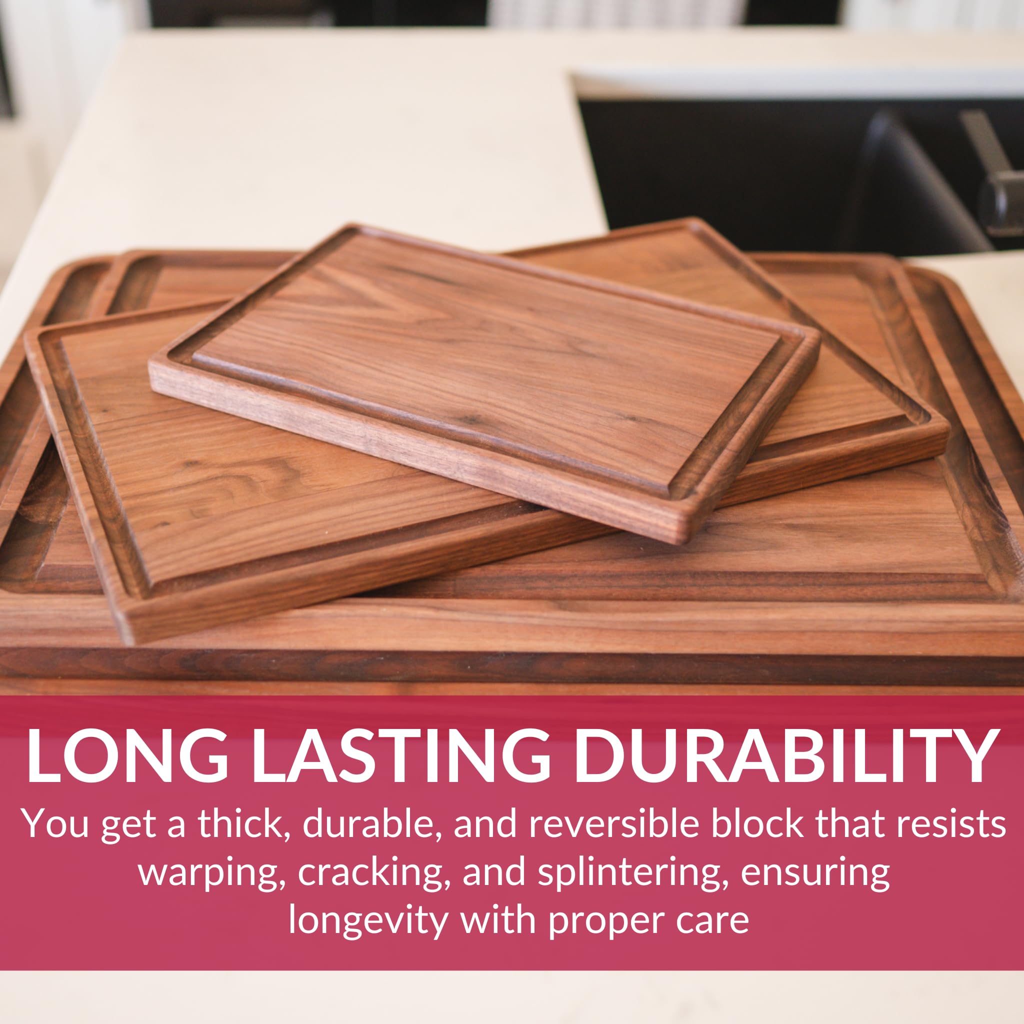 Virginia Boys Kitchens durable board ideal for slicing and serving.