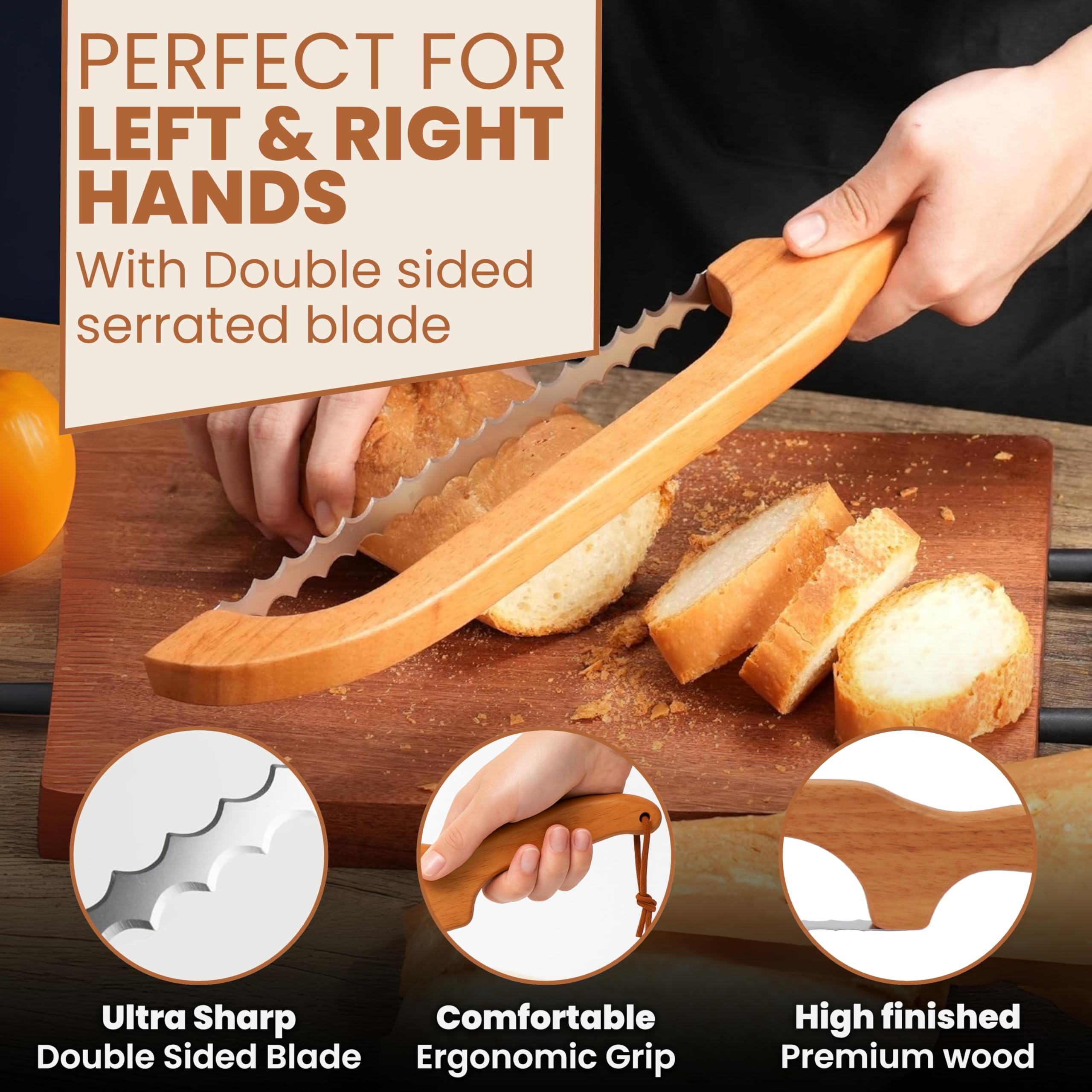 VIRDIUM ambidextrous design supports right- or left-handed slicing