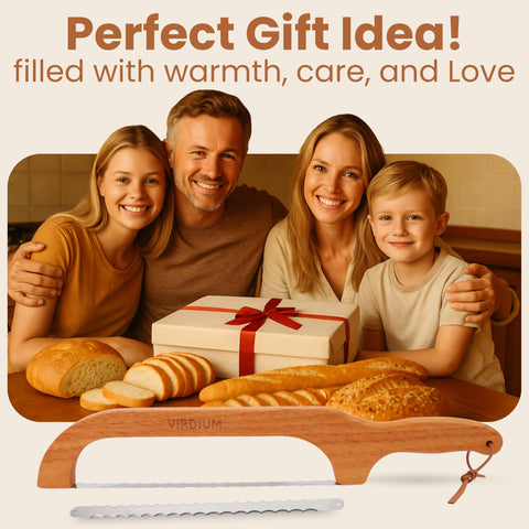 VIRDIUM bread knife supports versatile home baking tasks like bagels and croissants