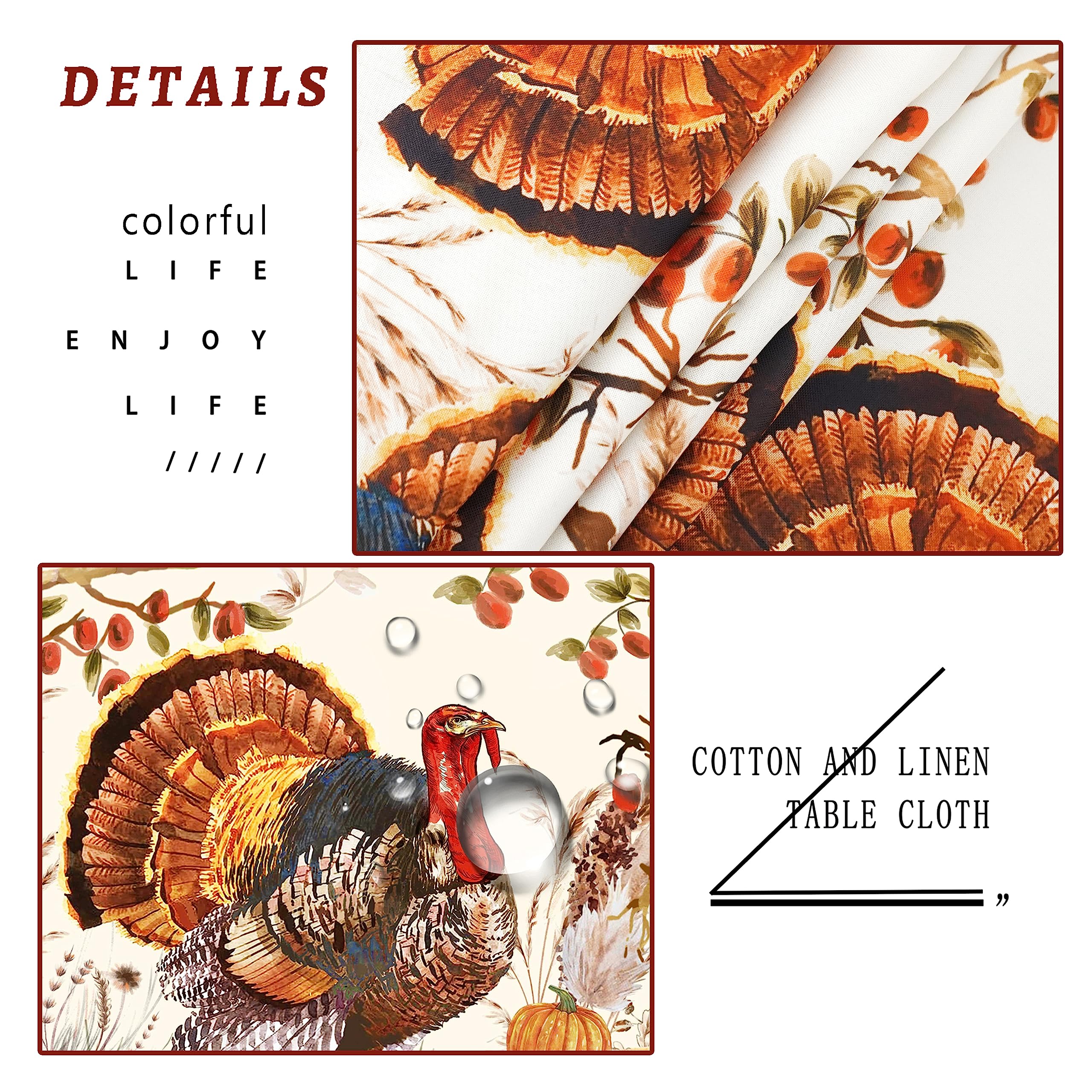 Virtumob tablecloth showcases persimmon-tree detail for seasonal decor