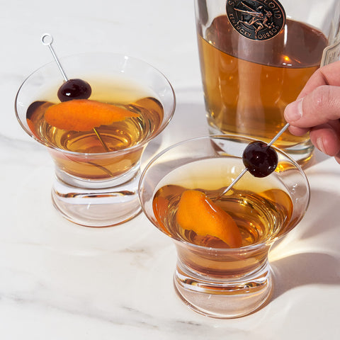 Viski gift-ready Manhattan glasses ideal for celebrations and gifting.