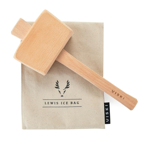 Viski Lewis ice bag with mallet set for professional crushed ice at home