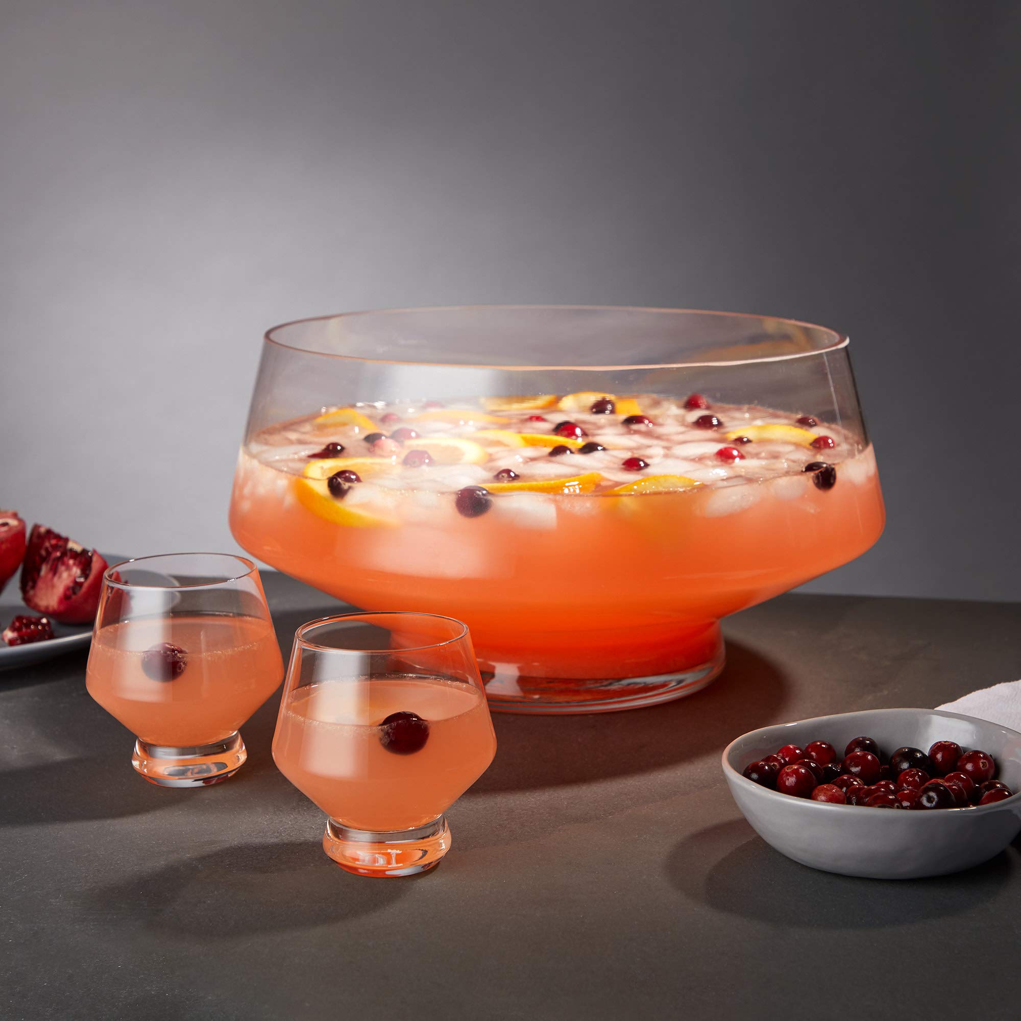 Viski punch bowl centerpeice 12 inch wide ideal for gatherings and displays
