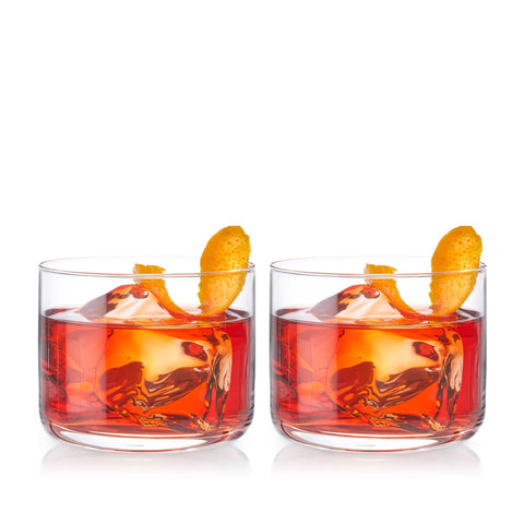 Viski Raye dishwasher-safe crystal glassware for easy cleanup.